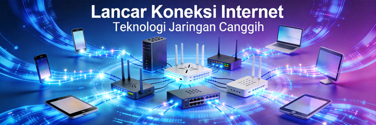 Ilustrasi teknologi jaringan dan koneksi internet yang lancar