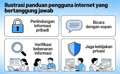 Ilustrasi panduan pengguna internet yang bertanggung jawab
